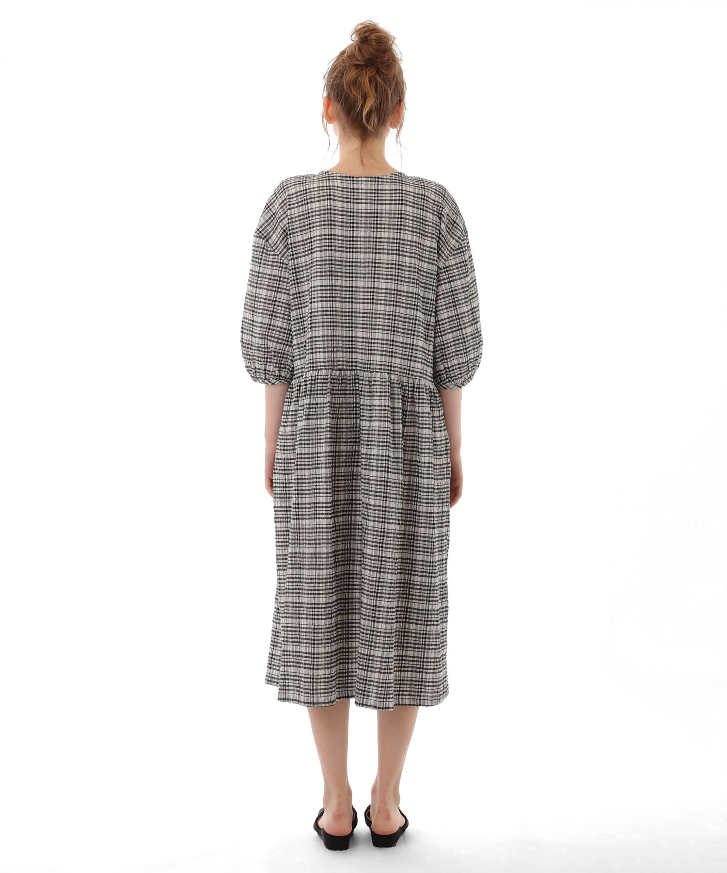 コットンクリンクルワンピース_パジャマ&ルームウェア-ワンピース・ネグリジェ_ブラック_8