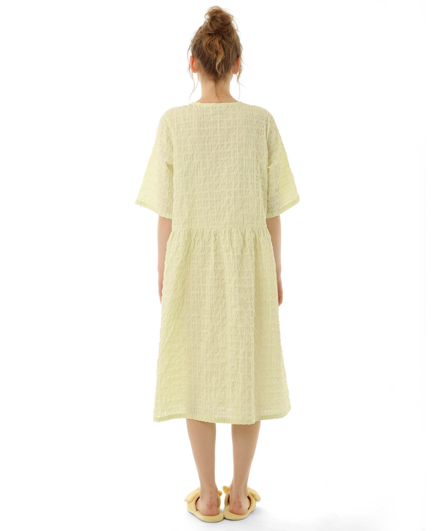 変わり織りシャーリングダブルボタン_パジャマ&ルームウェア-セットアップ_グリーン_6