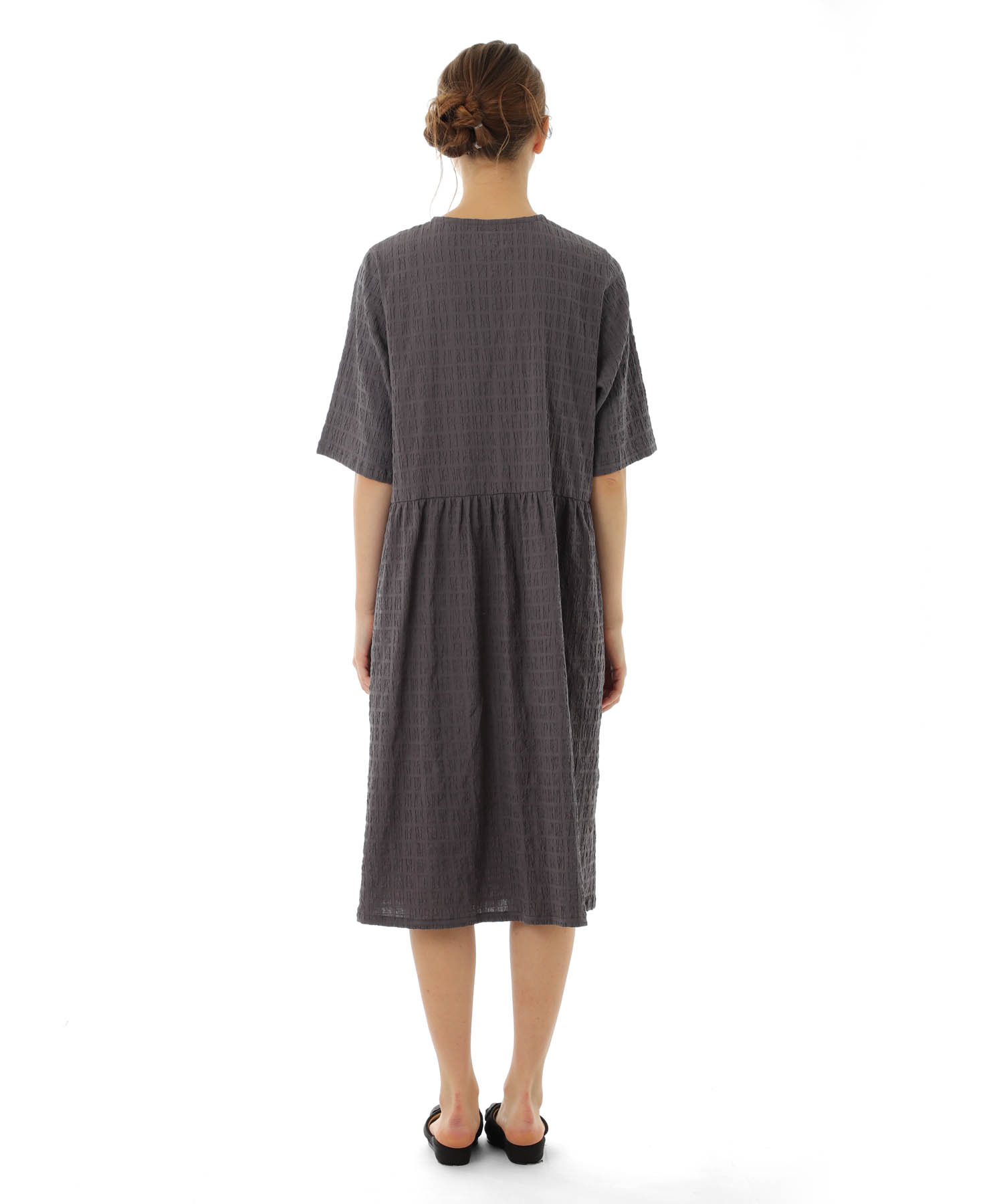 変わり織りシャーリングダブルボタン_パジャマ&ルームウェア-セットアップ_グレー_6