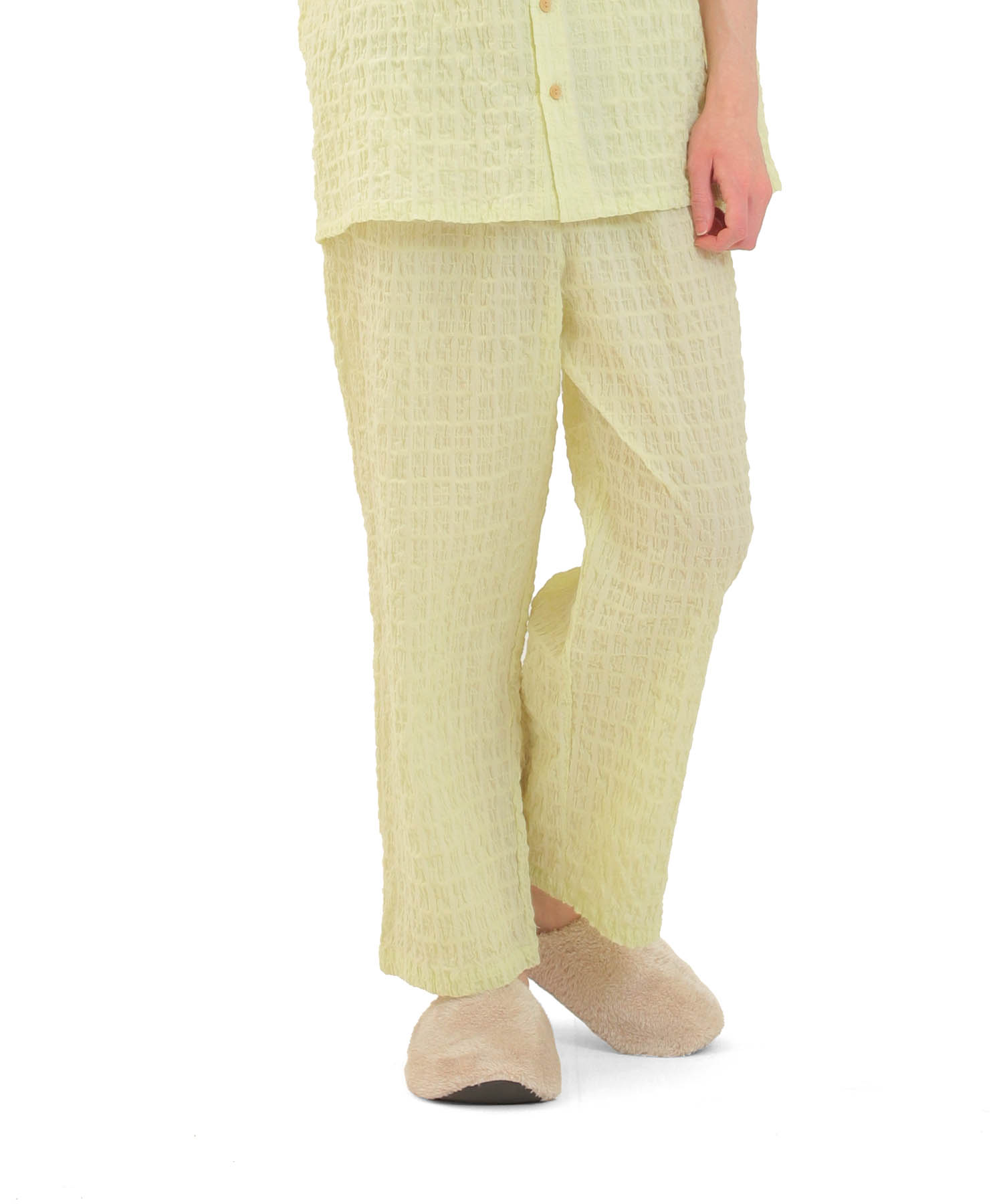 変わり織りシャーリングメンズパジャマ_パジャマ&ルームウェア-セットアップ_グリーン_4