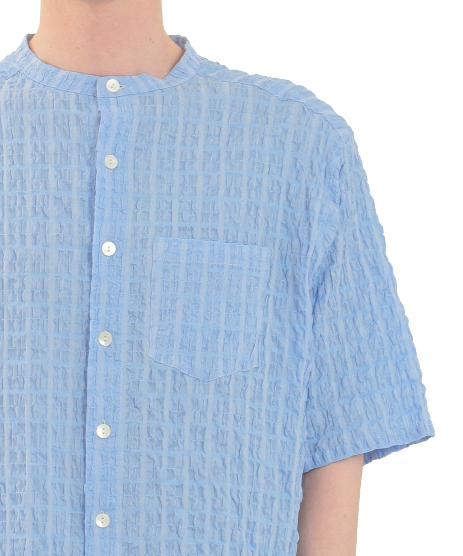 変わり織りシャーリングメンズパジャマ_パジャマ&ルームウェア-セットアップ_ブルー_1