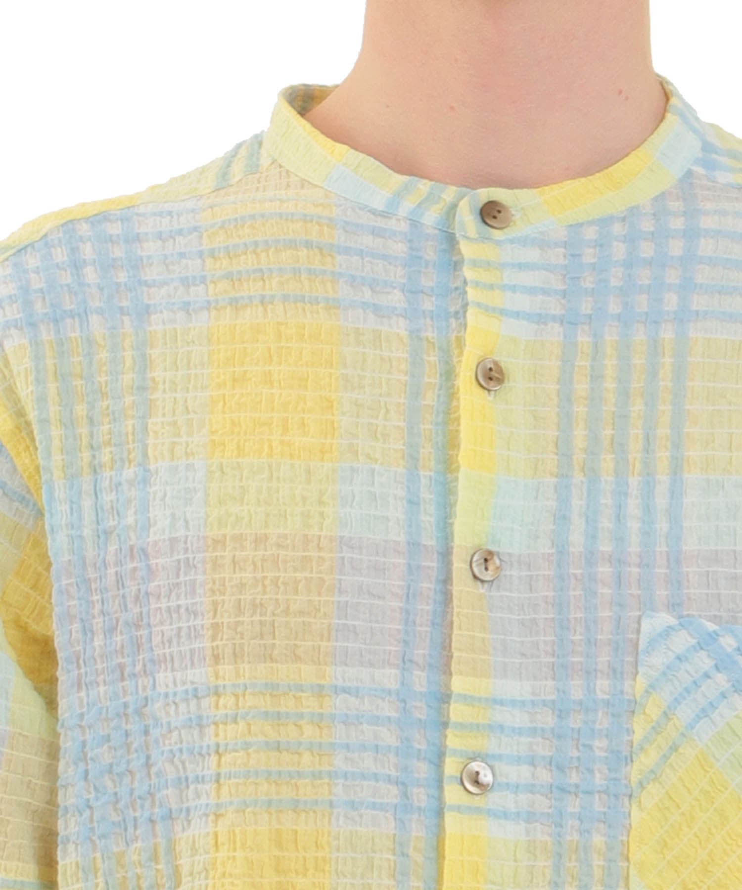 シャーリングマドラスチェックメンズパジャマ_パジャマ&ルームウェア-セットアップ_イエロー_2