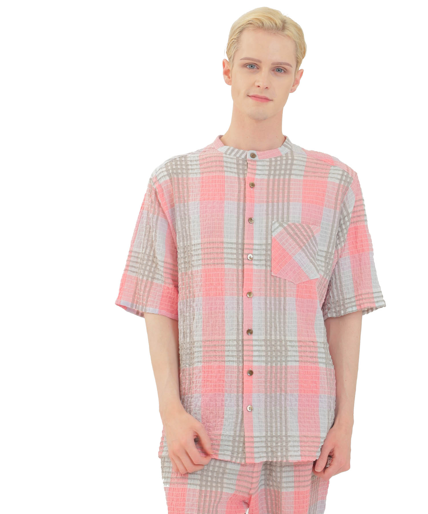 シャーリングマドラスチェックメンズパジャマ