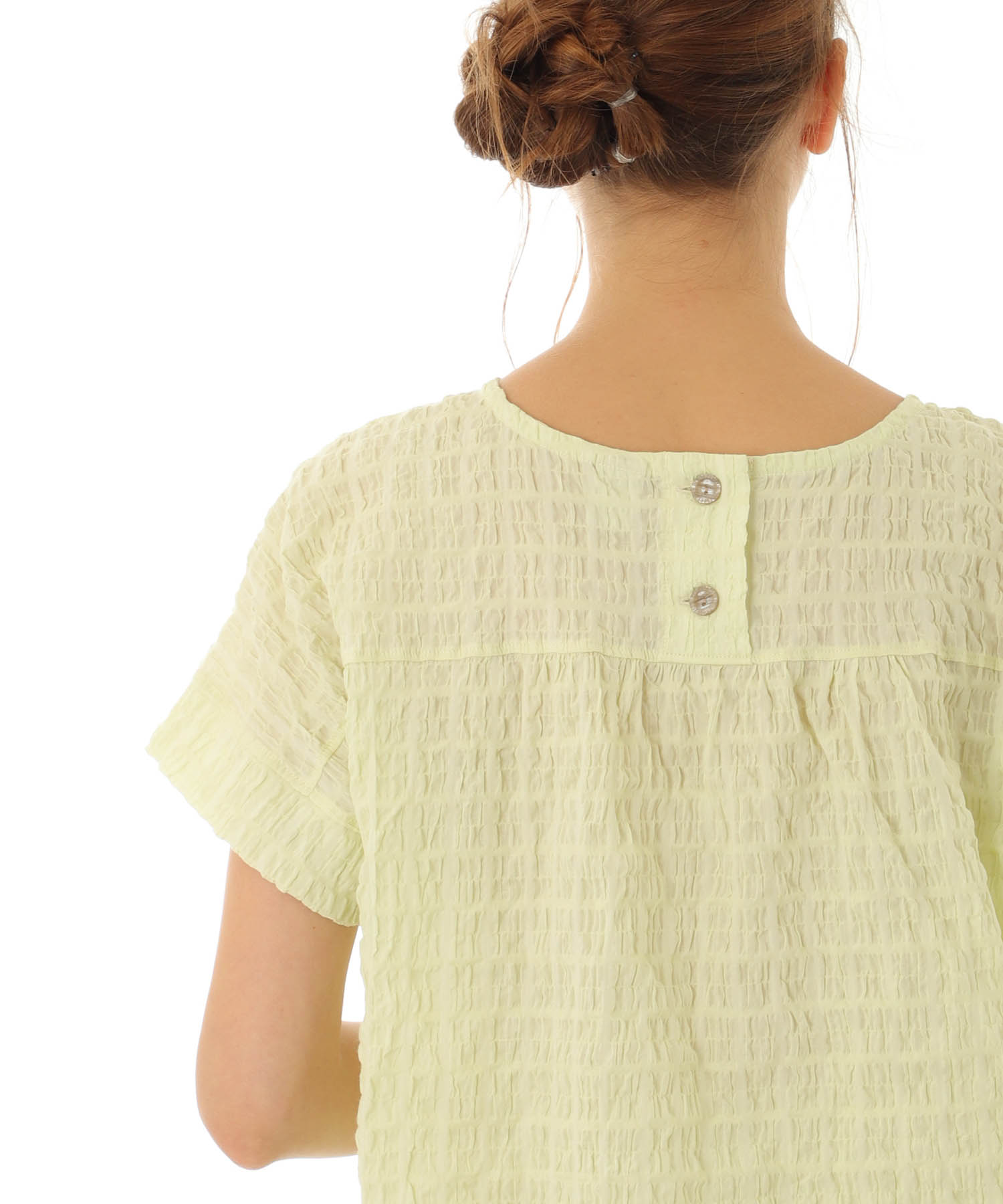 変わり織りシャーリングセットアップ_パジャマ&ルームウェア-セットアップ_グリーン_8