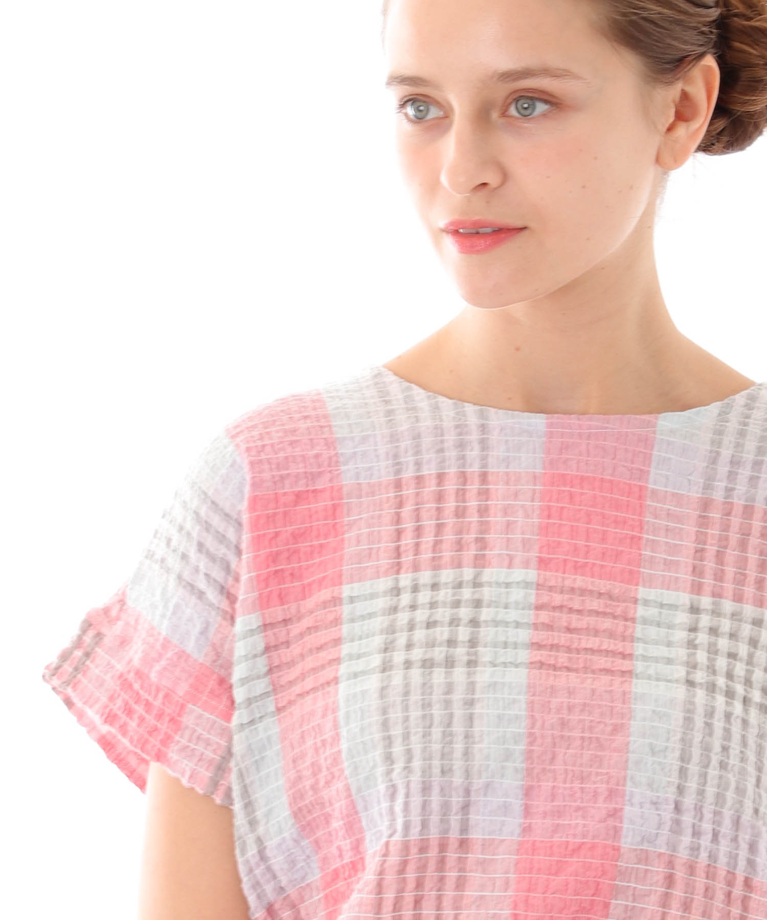 シャーリングマドラスチェックセットアップ_パジャマ&ルームウェア-セットアップ_オレンジ_5