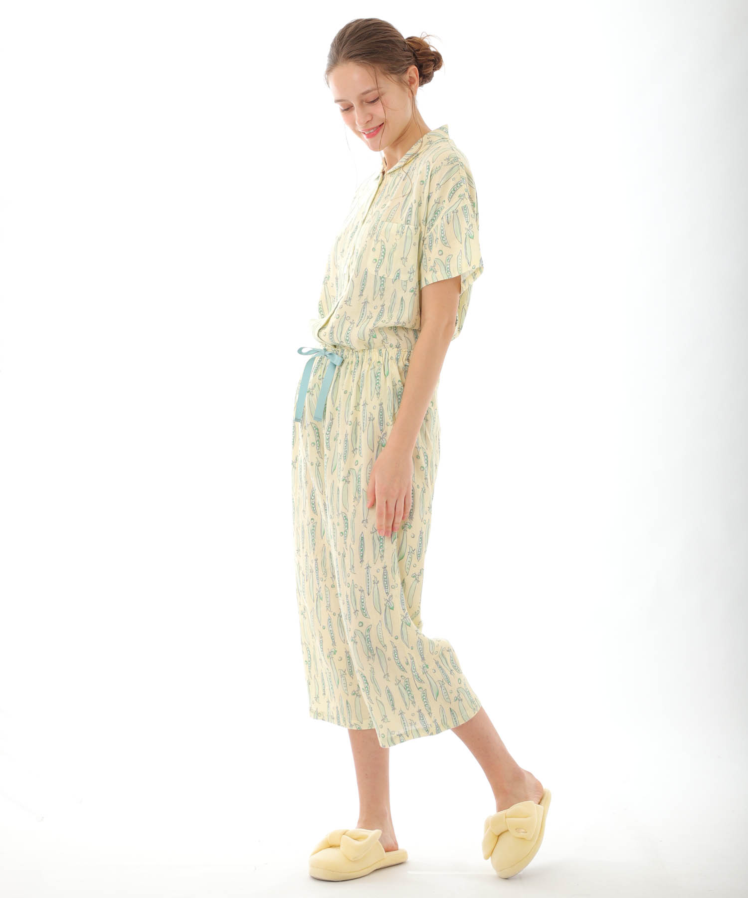 ダブル楊柳スナップエンドウ_パジャマ&ルームウェア-セットアップ_クリーム_2