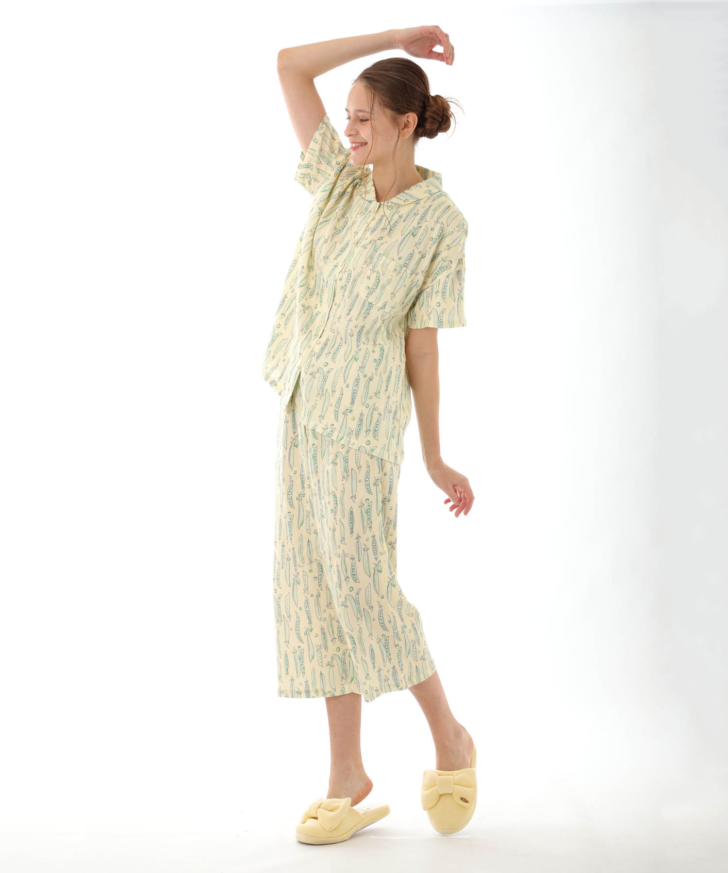 ダブル楊柳スナップエンドウ_パジャマ&ルームウェア-セットアップ_クリーム_4