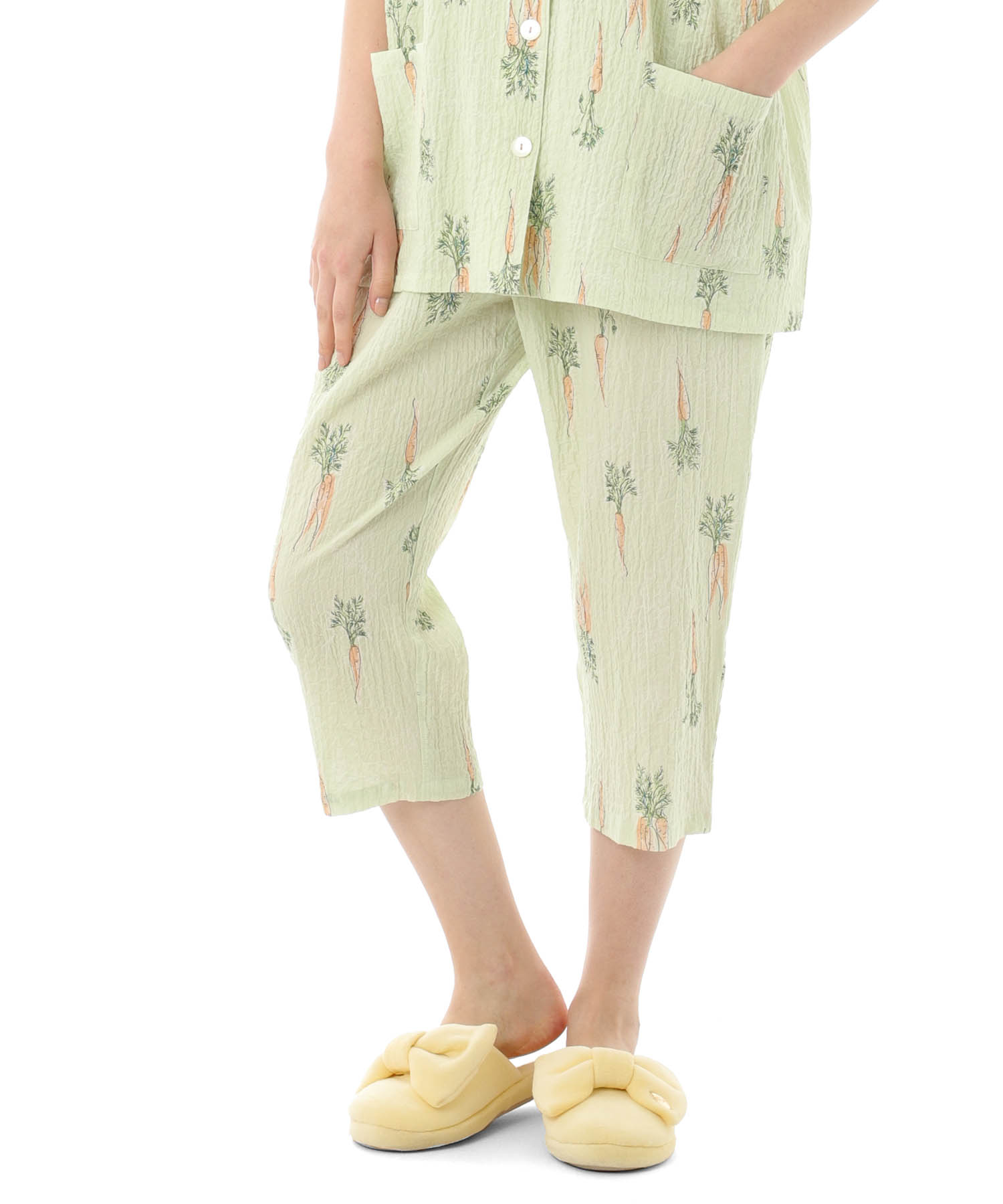 シャーリングボイルキャロットパジャマ_パジャマ&ルームウェア-セットアップ_グリーン_4