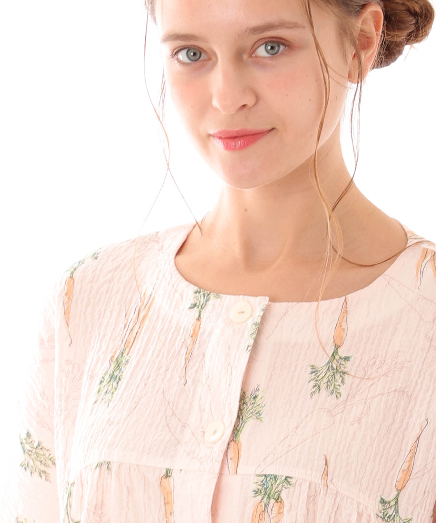 シャーリングボイルキャロットパジャマ_パジャマ&ルームウェア-セットアップ_ピンク_2