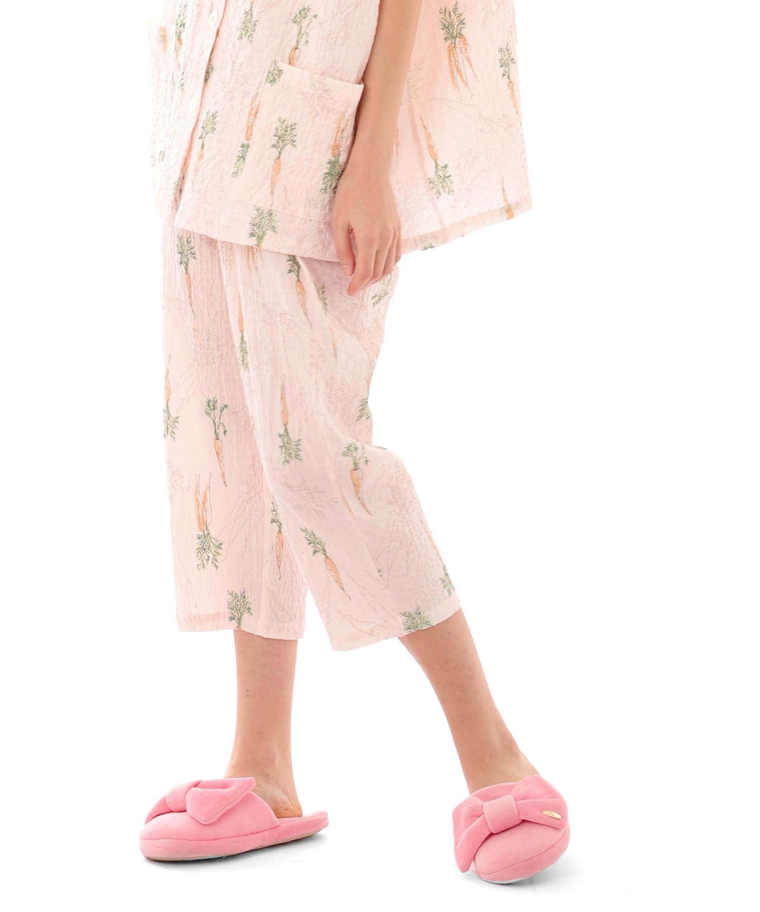 シャーリングボイルキャロットパジャマ_パジャマ&ルームウェア-セットアップ_ピンク_4