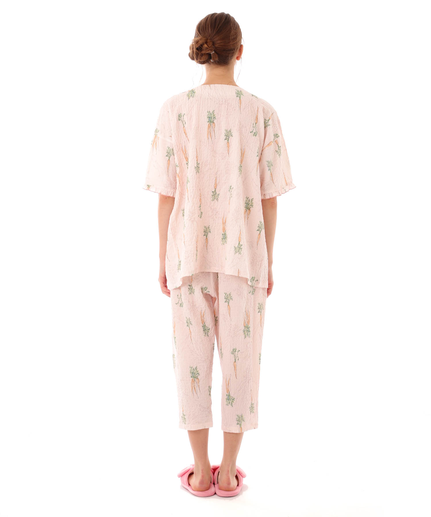 シャーリングボイルキャロットパジャマ_パジャマ&ルームウェア-セットアップ_ピンク_5