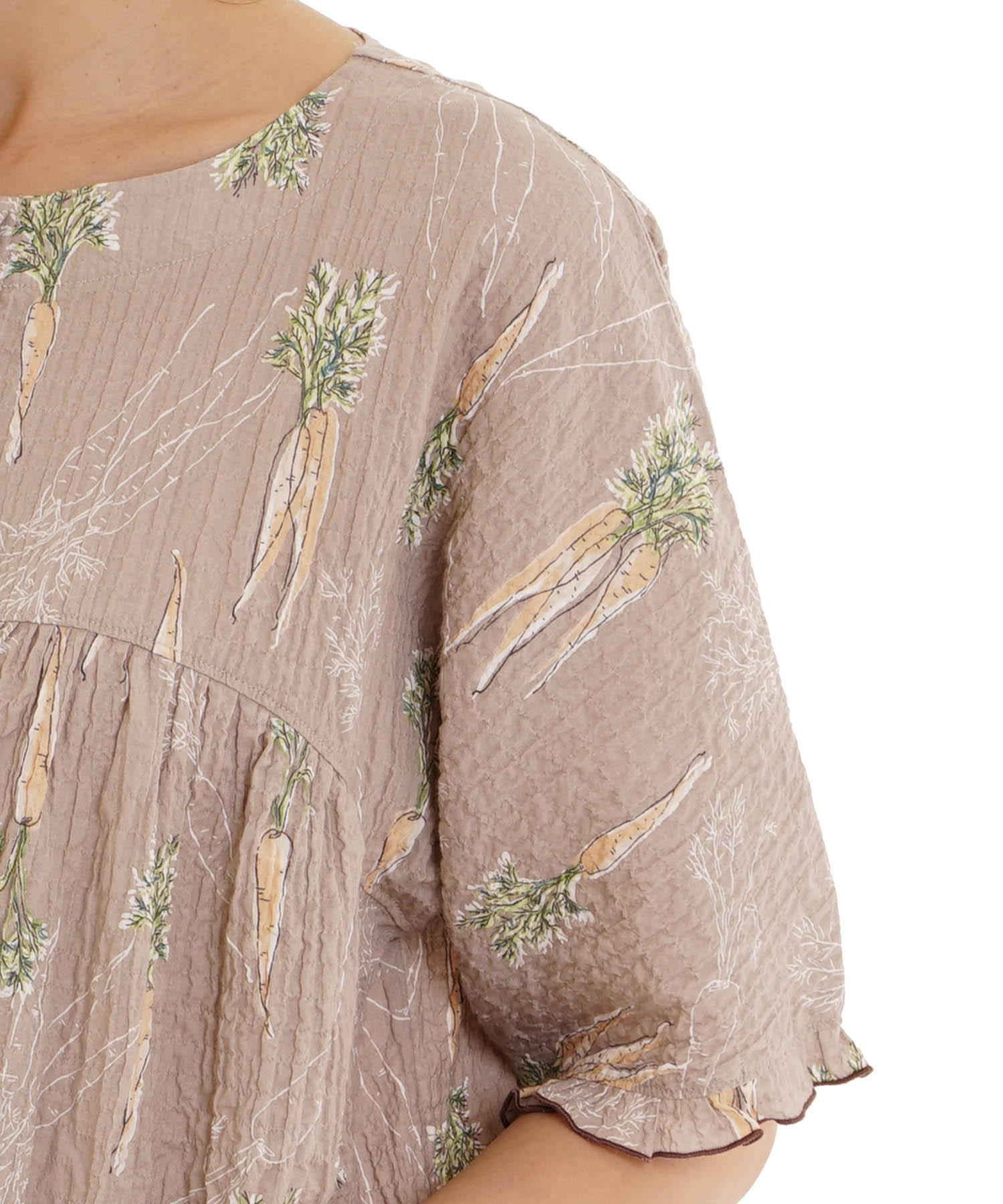 シャーリングボイルキャロットパジャマ_パジャマ&ルームウェア-セットアップ_ブラウン_5