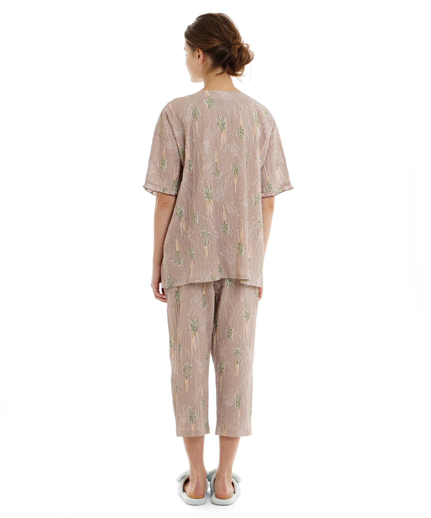 シャーリングボイルキャロットパジャマ_パジャマ&ルームウェア-セットアップ_ブラウン_7