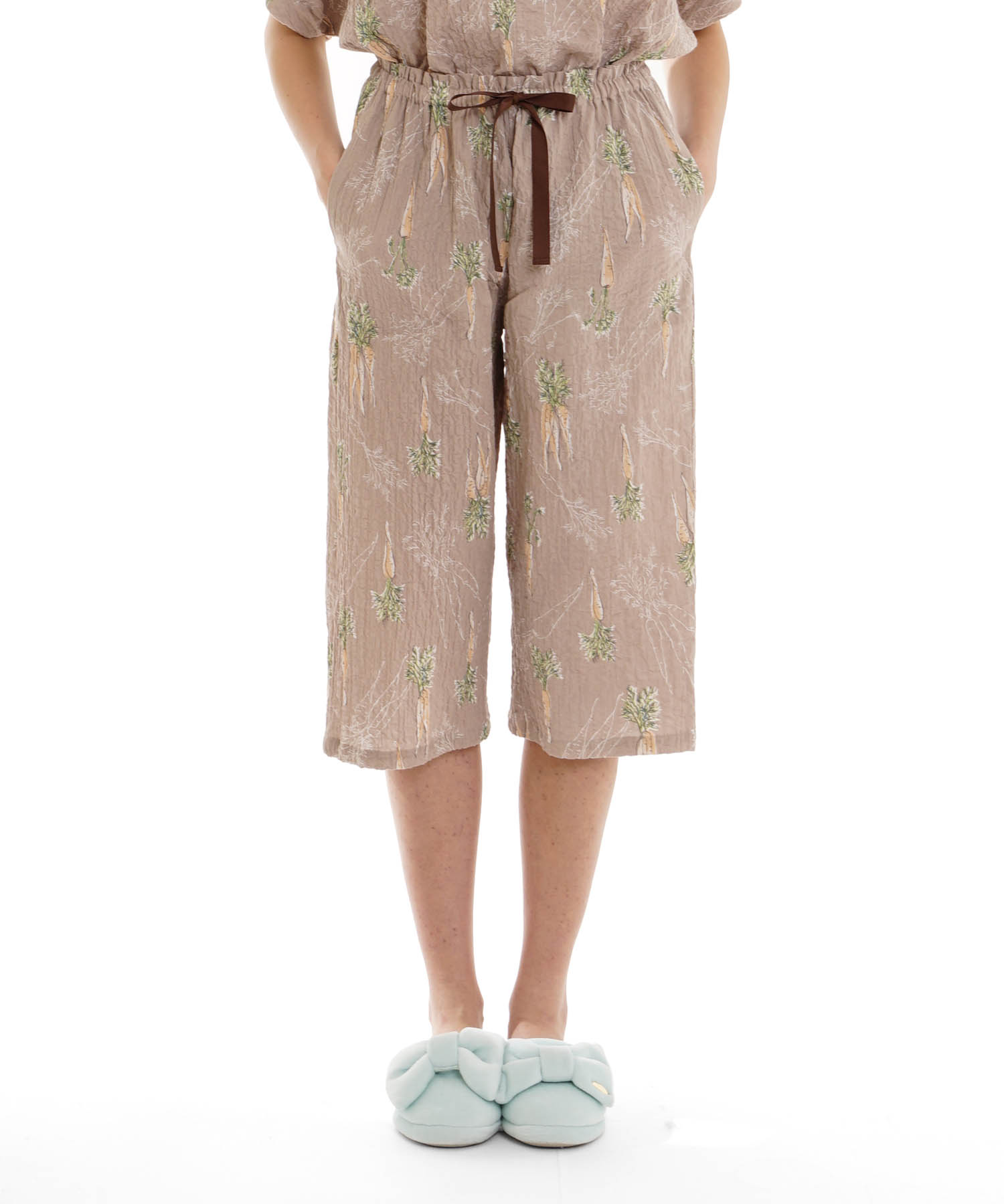 シャーリングボイルキャロットセットアップ_パジャマ&ルームウェア-セットアップ_ブラウン_6