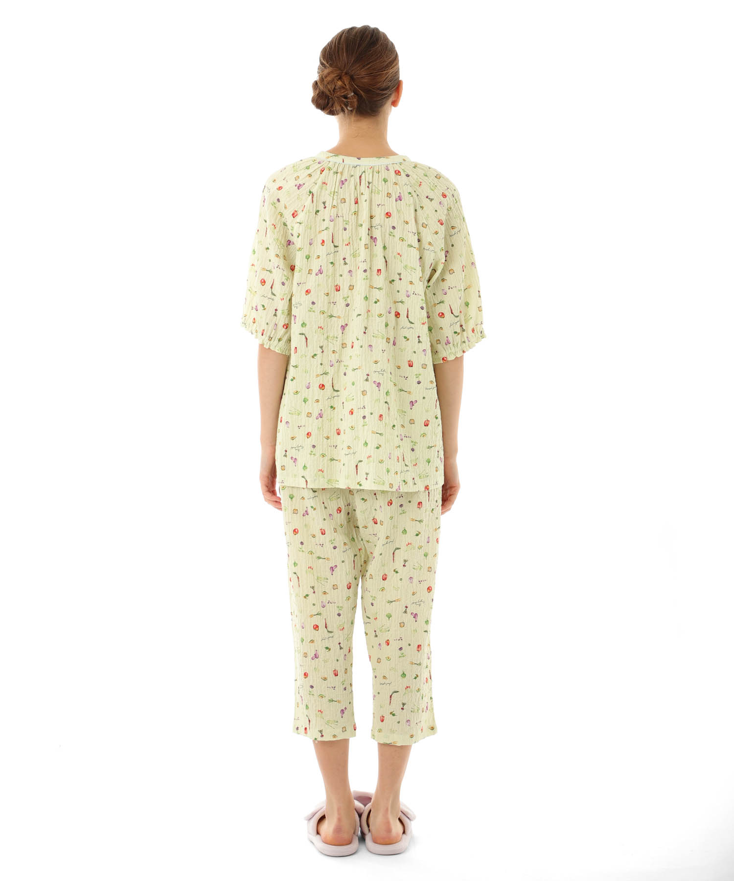 シャーリングボイルベジタブルセットアップ_パジャマ&ルームウェア-セットアップ_グリーン_5