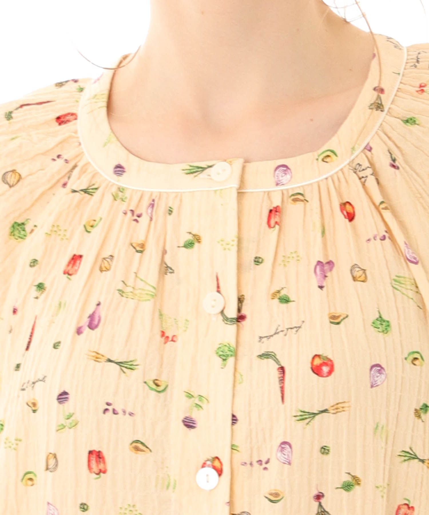 シャーリングボイルベジタブルセットアップ_パジャマ&ルームウェア-セットアップ_オレンジ_2