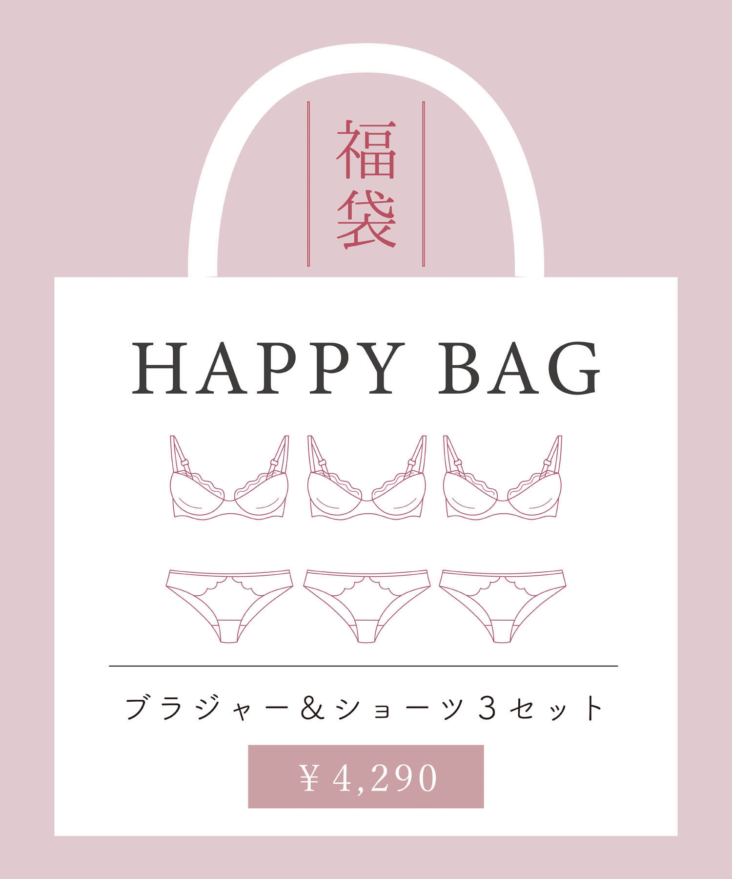 ブラジャーショーツ3セット福袋
