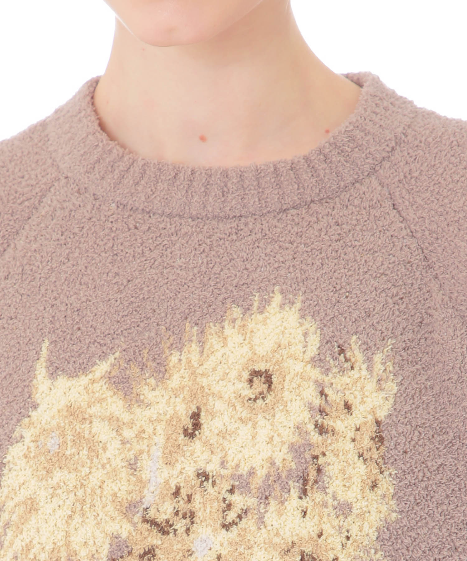 モールニットゴッホフラワーワンピース_パジャマ&ルームウェア-ワンピース・ネグリジェ_ブラウン_3