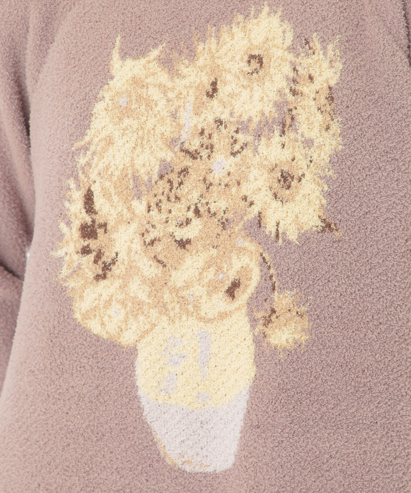 モールニットゴッホフラワーワンピース_パジャマ&ルームウェア-ワンピース・ネグリジェ_ブラウン_4