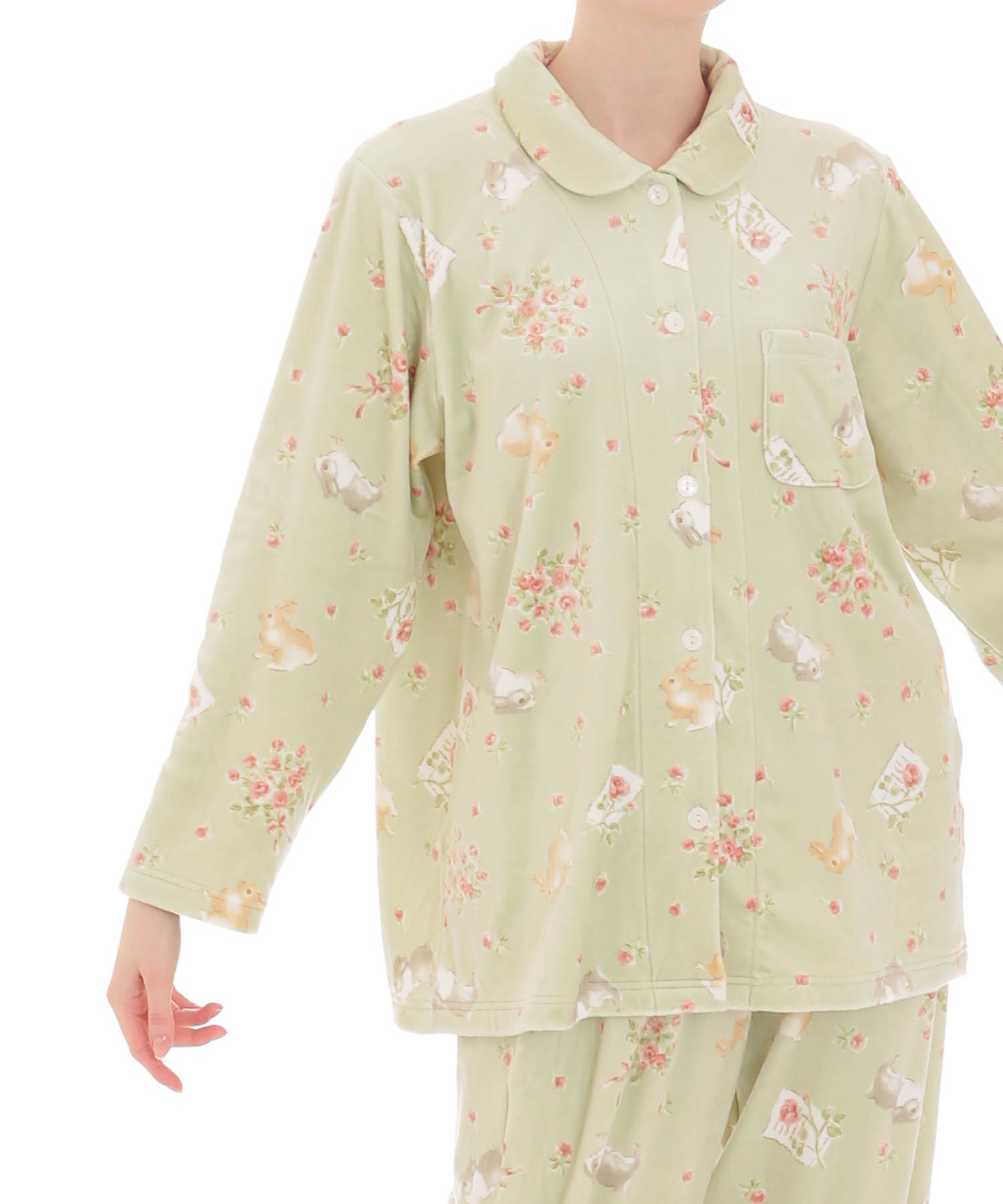 スノースムージーアンティークうさぎシャツパジャマ｜パジャマ 