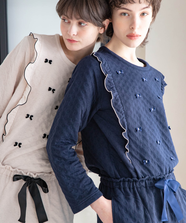 裏綿接結(綿入り)ローズパジャマ｜パジャマ｜ナルエー公式通販サイト