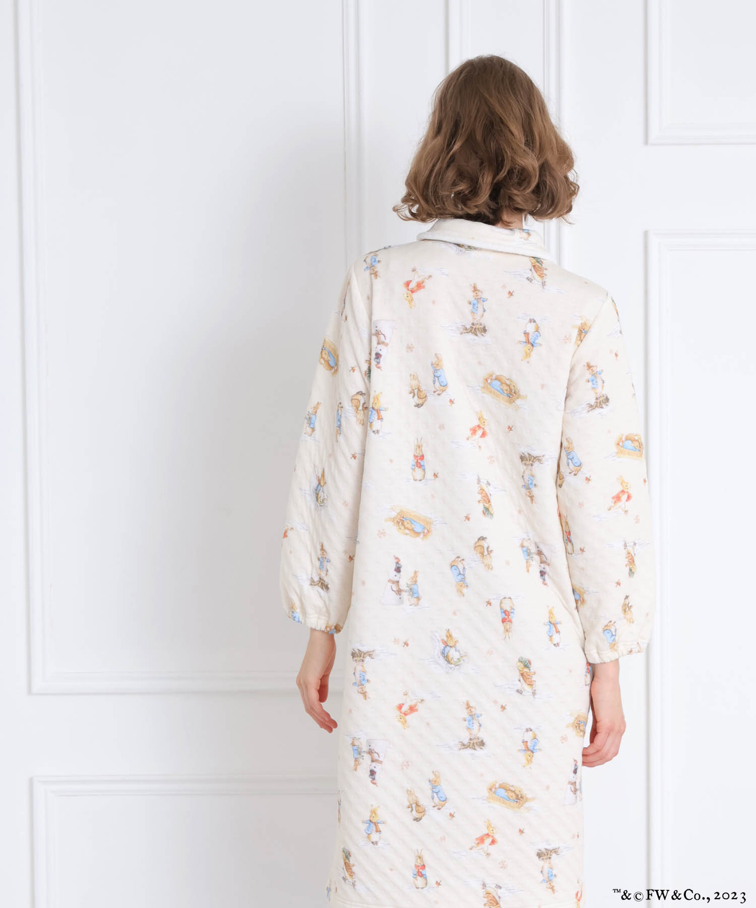 ピーターラビット™裏綿接結(綿入り)ワンピース_パジャマ&ルームウェア-ワンピース・ネグリジェ_アイボリー_6