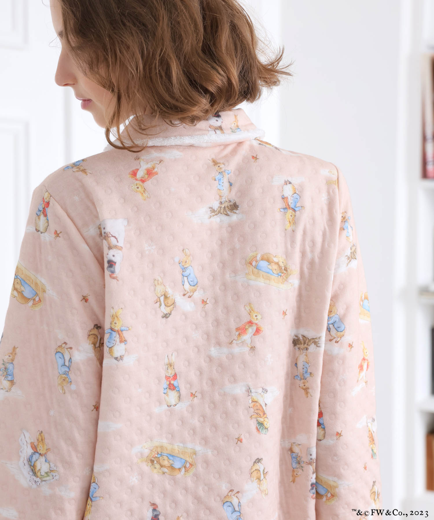 ピーターラビット™裏綿接結(綿入り)ワンピース_パジャマ&ルームウェア-ワンピース・ネグリジェ_ピンク_6