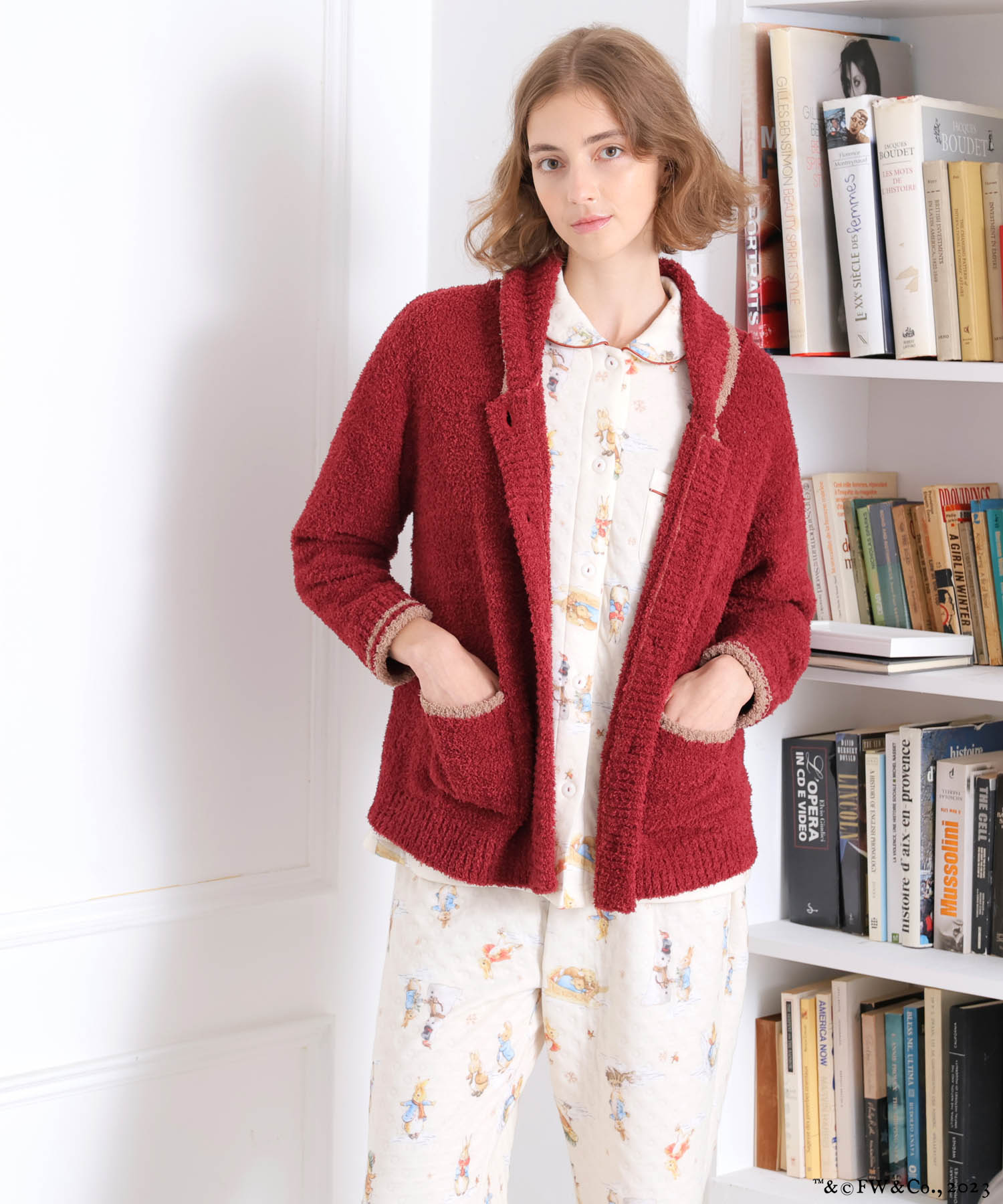 ピーターラビット™裏綿接結（綿入り）シャツパジャマ_パジャマ&ルームウェア-セットアップ_アイボリー_8