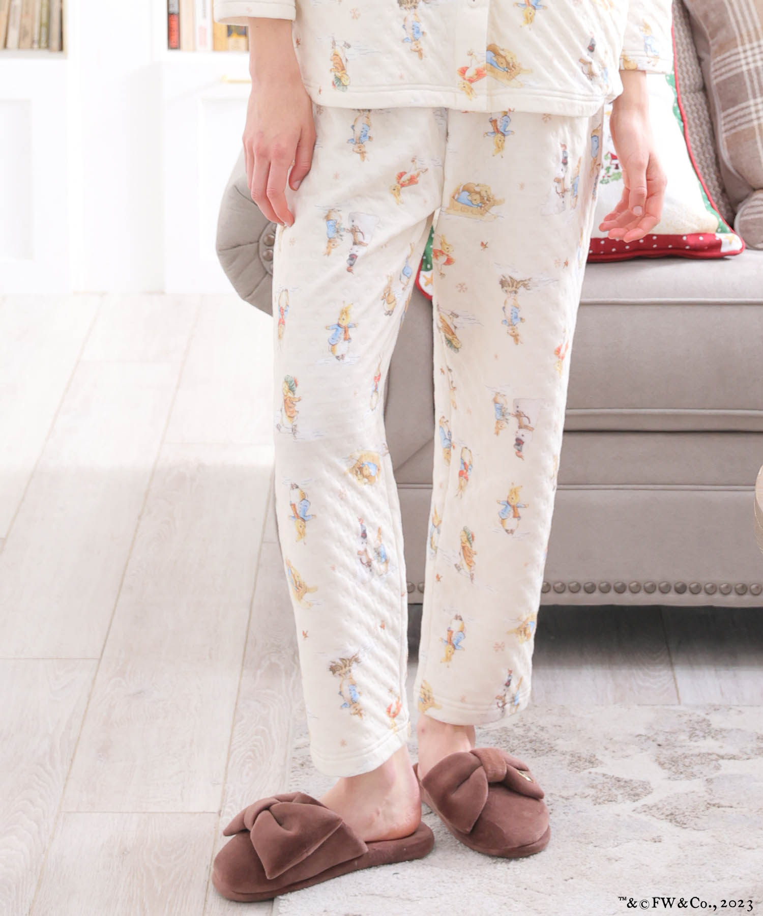 ピーターラビット™裏綿接結（綿入り）シャツパジャマ_パジャマ&ルームウェア-セットアップ_アイボリー_6