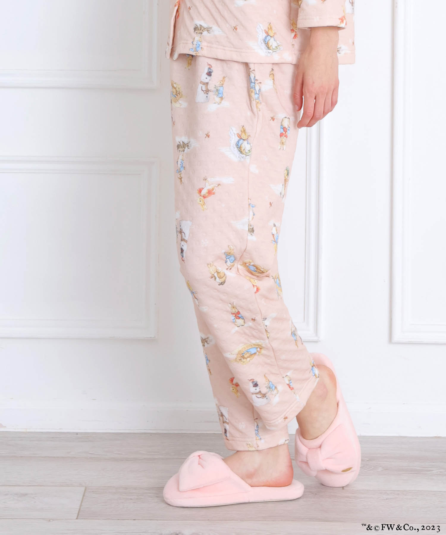 ピーターラビット™裏綿接結（綿入り）シャツパジャマ_パジャマ&ルームウェア-セットアップ_ピンク_5