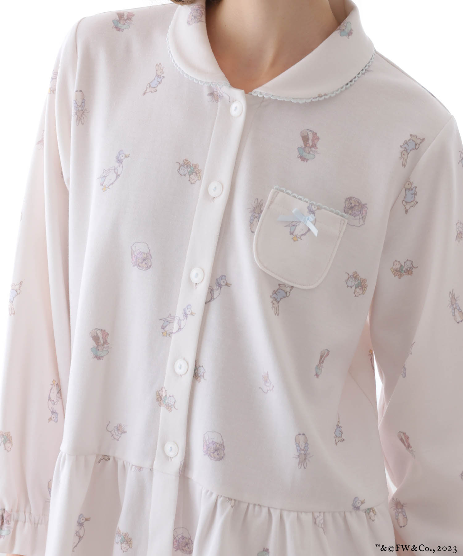 ピーターラビット™エアーニットペプラムパジャマ_パジャマ&ルームウェア-セットアップ_ホワイト_5