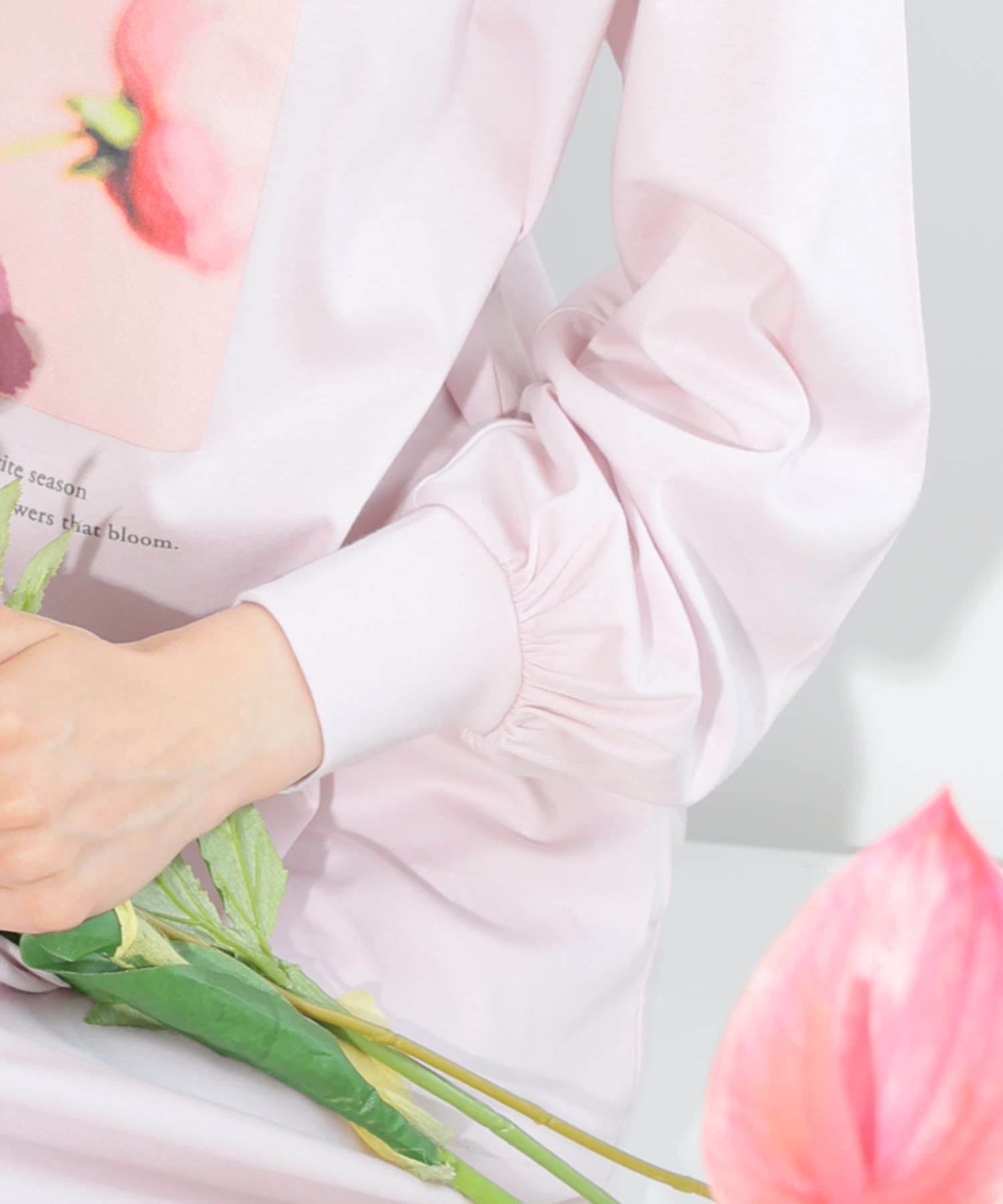 コットンスムースオンプリントフラワームードワンピース_パジャマ&ルームウェア-ワンピース・ネグリジェ_ピンク_4