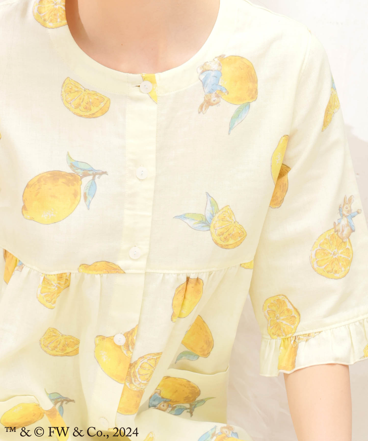 ピーターラビット™ダブルガーゼワンピース_パジャマ&ルームウェア-ワンピース・ネグリジェ_イエロー_6