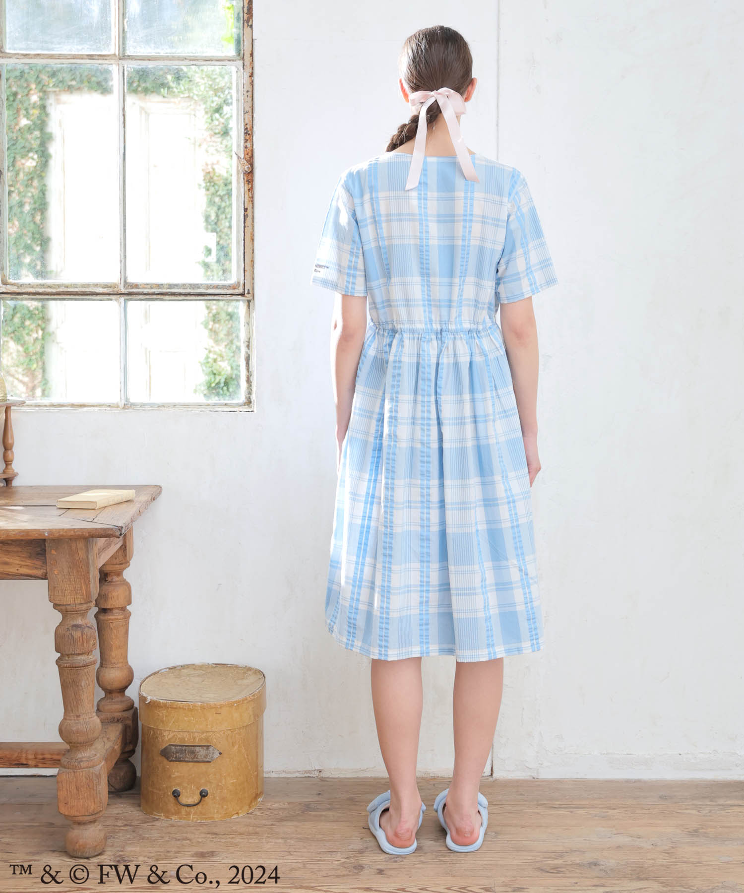 ピーターラビット™変わり織り先染めチェックワンピース_パジャマ&ルームウェア-ワンピース・ネグリジェ_ブルー_8