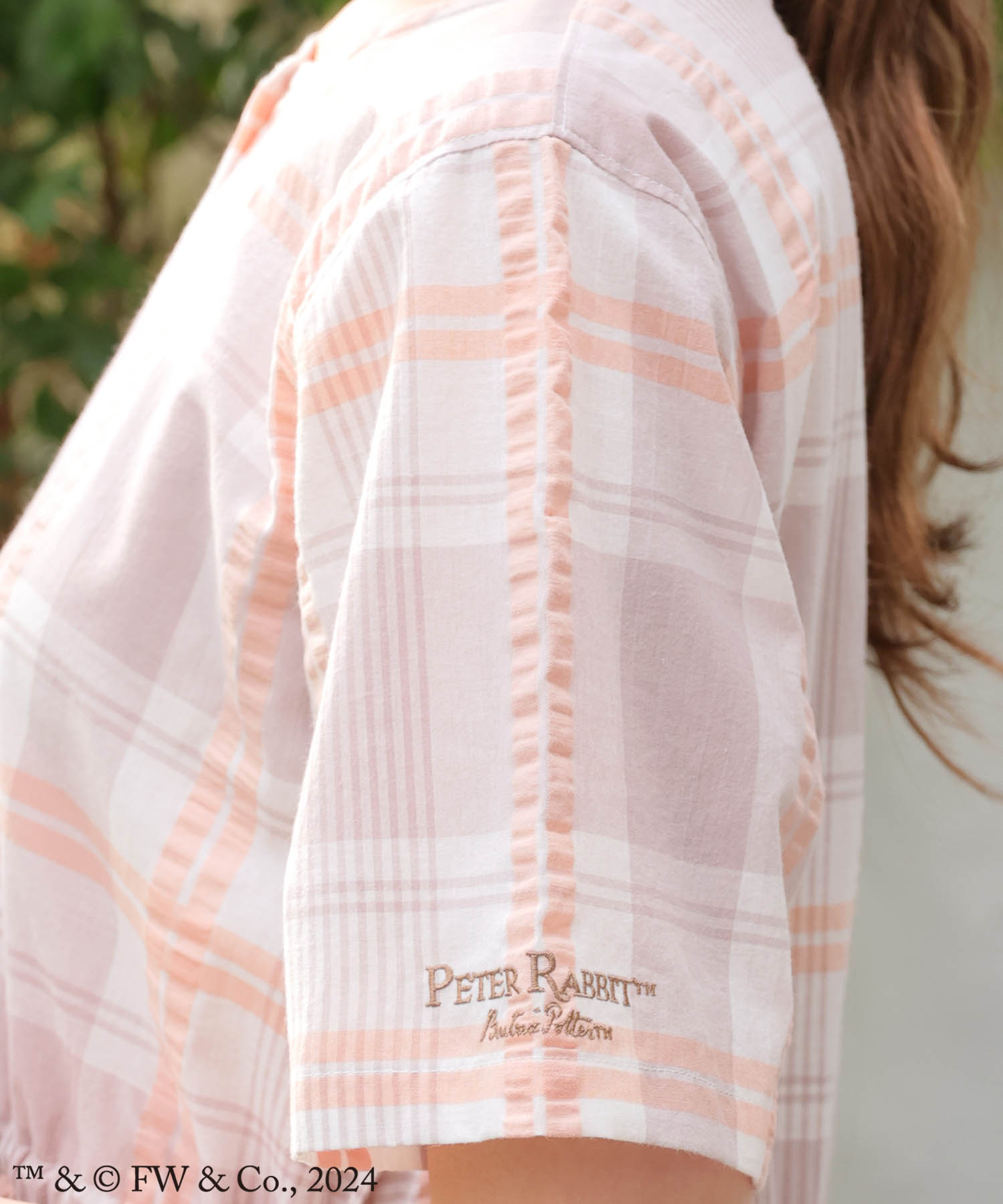 ピーターラビット™変わり織り先染めチェックワンピース_パジャマ&ルームウェア-ワンピース・ネグリジェ_オレンジ_6