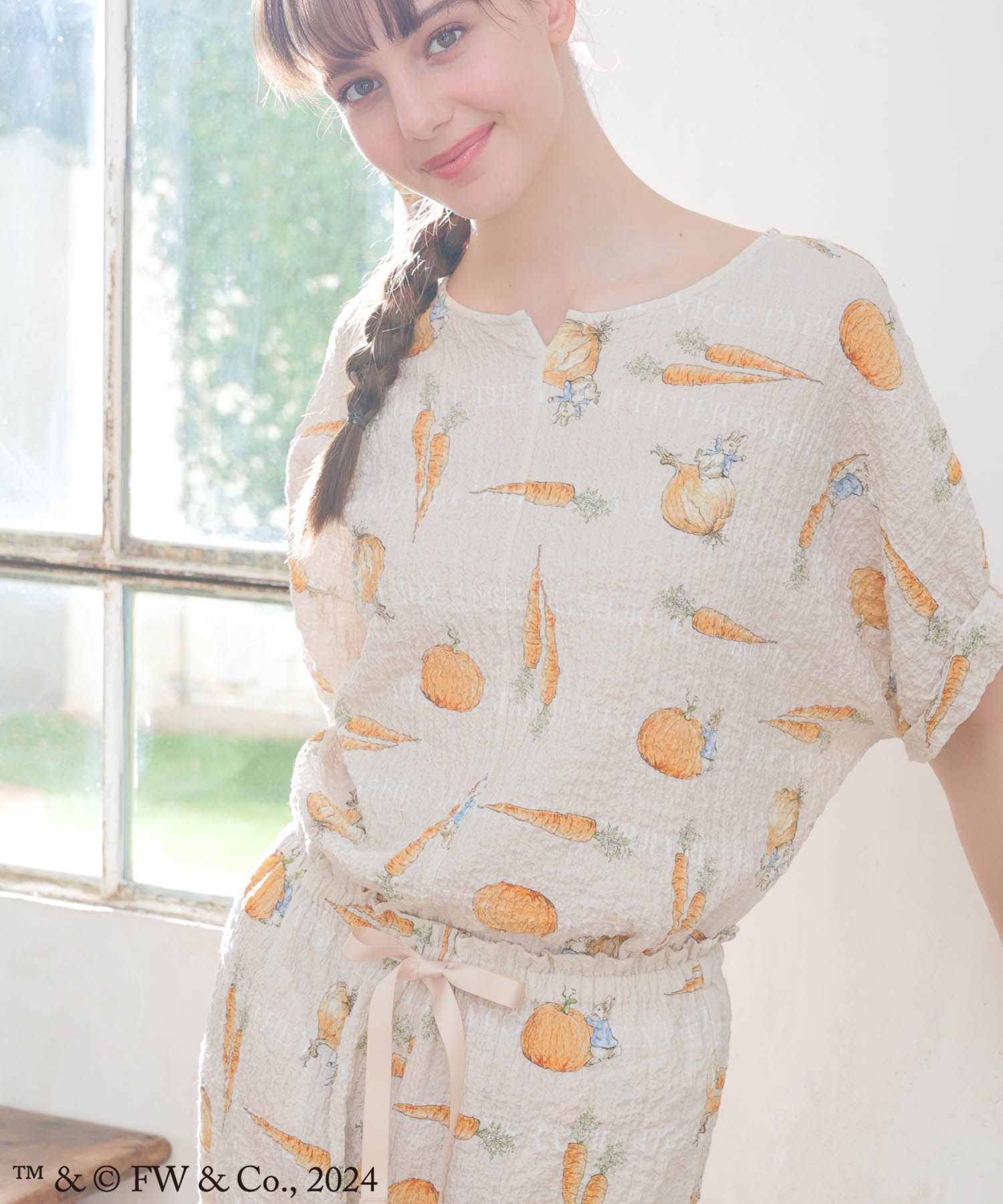 ピーターラビット™シャーリングボイルベジタブルパジャマ_パジャマ&ルームウェア-セットアップ_ベージュ_5