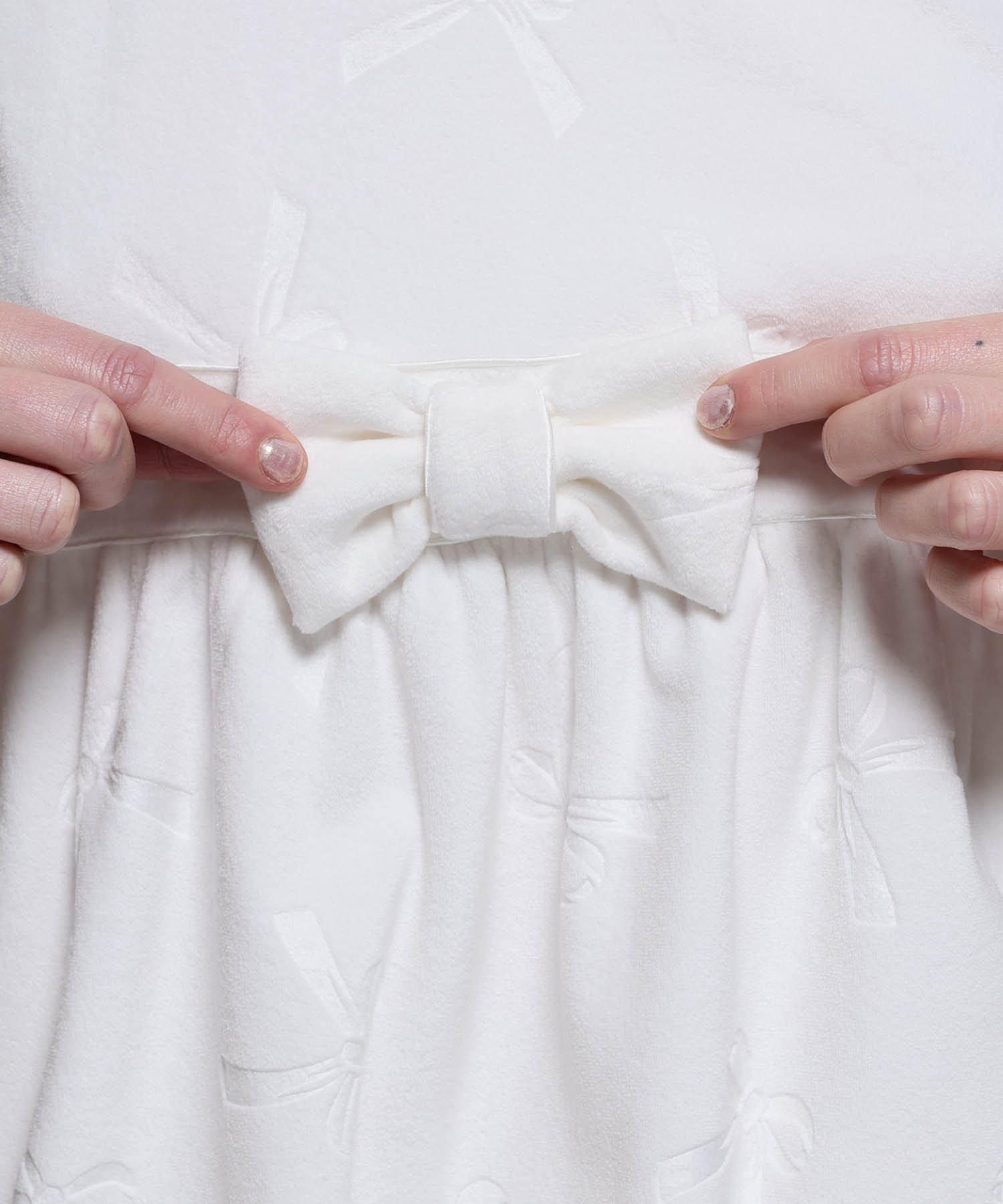 スノースムージーリボンエンボスワンピース_パジャマ&ルームウェア-ワンピース・ネグリジェ_ホワイト_4