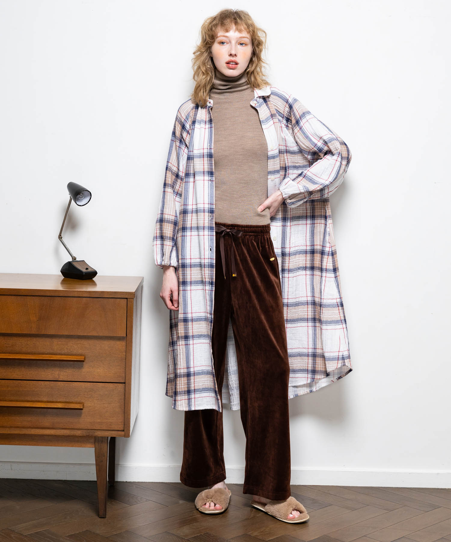 プレミアムストレッチパンツ_パジャマ&ルームウェア-ボトムス_ブラウン_5