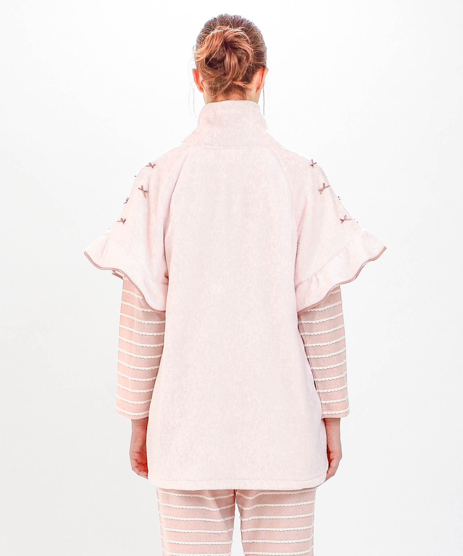 ソフティースノーリボンリボンベスト_パジャマ&ルームウェア-トップス-カーディガン・ガウン_ピンク_6