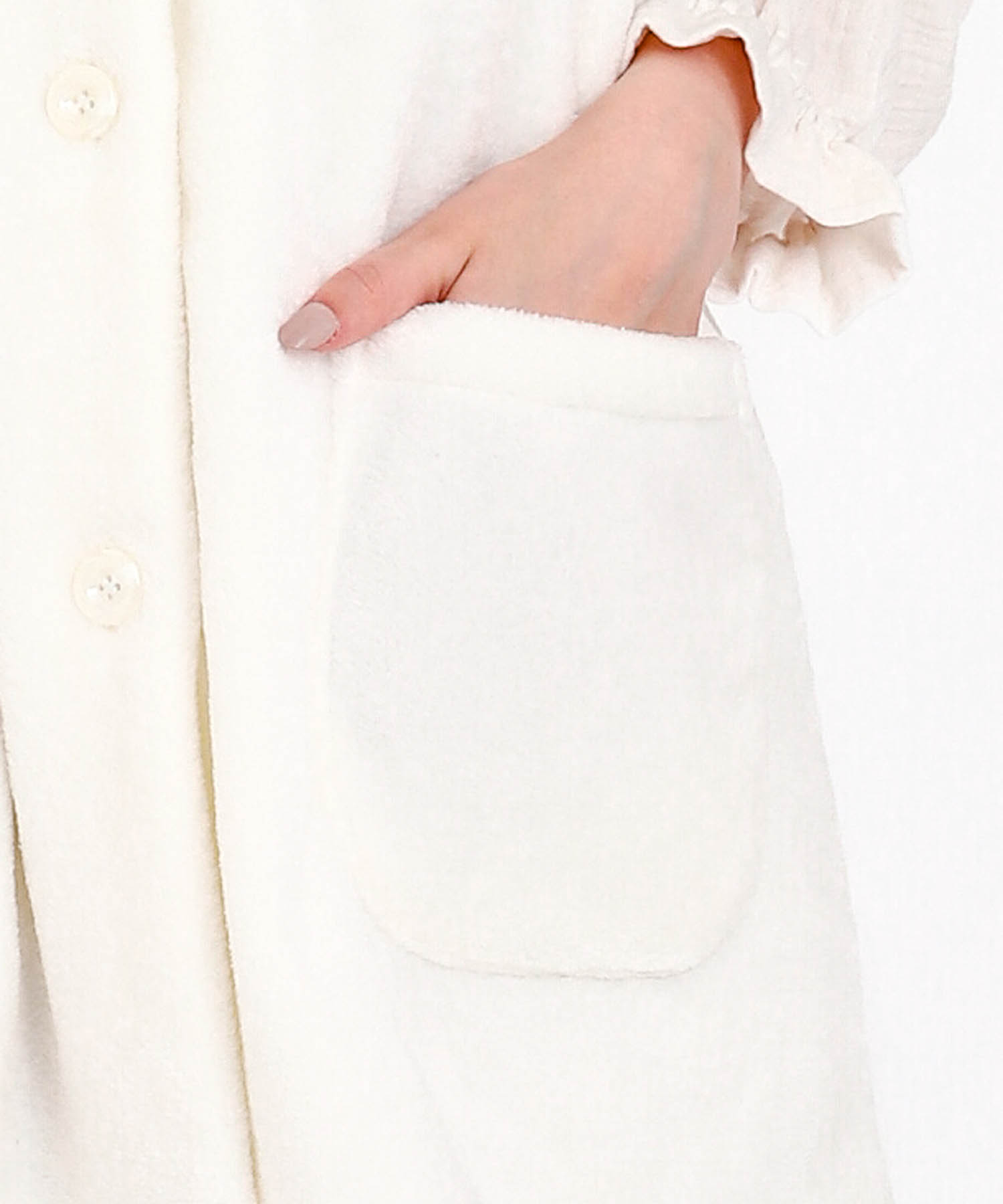 ソフティースノーリボンリボンベスト_パジャマ&ルームウェア-トップス-カーディガン・ガウン_ホワイト_5