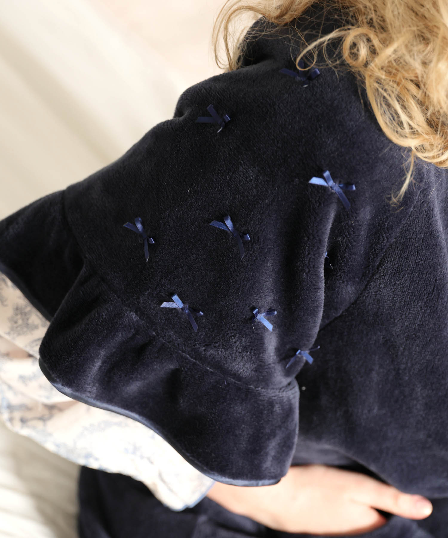 ソフティースノーリボンリボンベスト_パジャマ&ルームウェア-トップス-カーディガン・ガウン_ネイビー_5