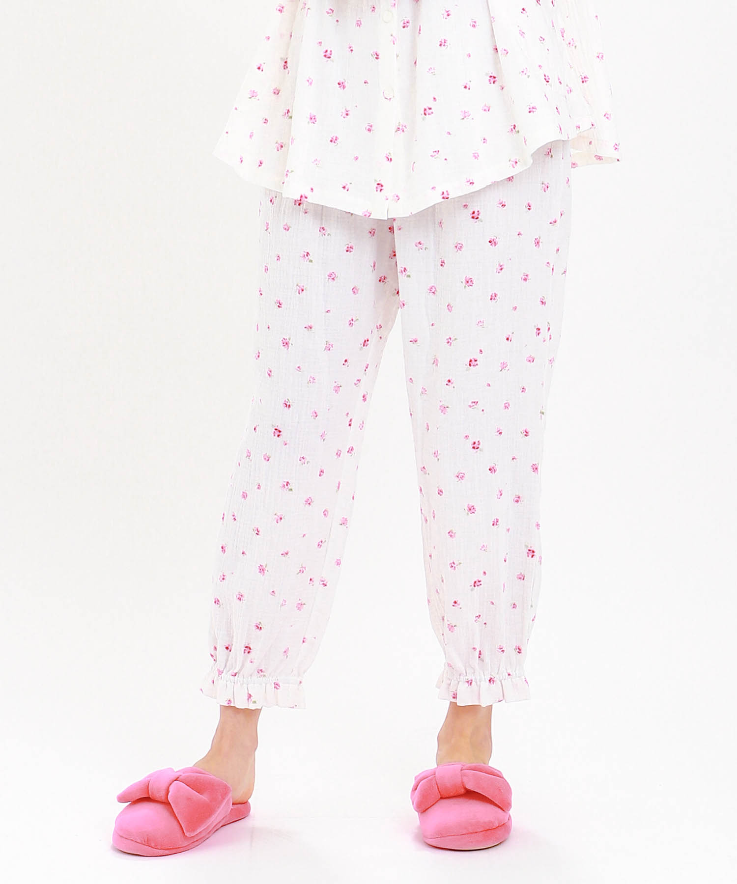 シュークリームガーゼ(R)プティーローズAラインパジャマ_パジャマ&ルームウェア-セットアップ_ホワイト_5