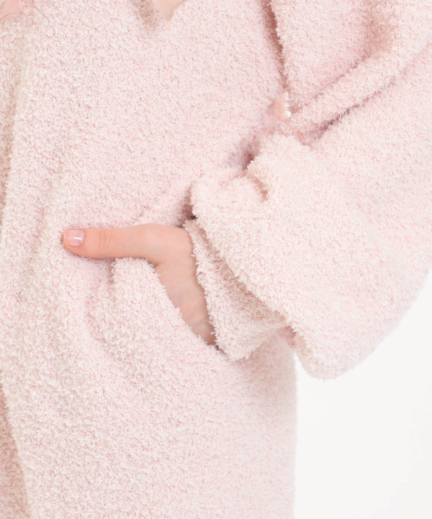 モールニットツイードライクワンピース_パジャマ&ルームウェア-ワンピース・ネグリジェ_ピンク_4