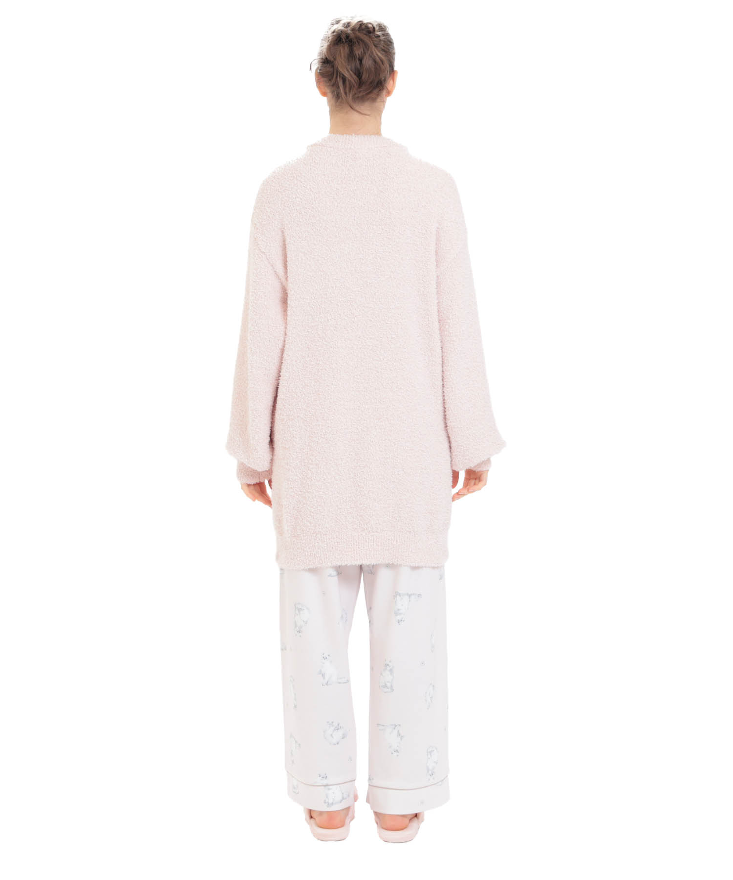 モールニットツイードライクワンピース_パジャマ&ルームウェア-ワンピース・ネグリジェ_ピンク_5