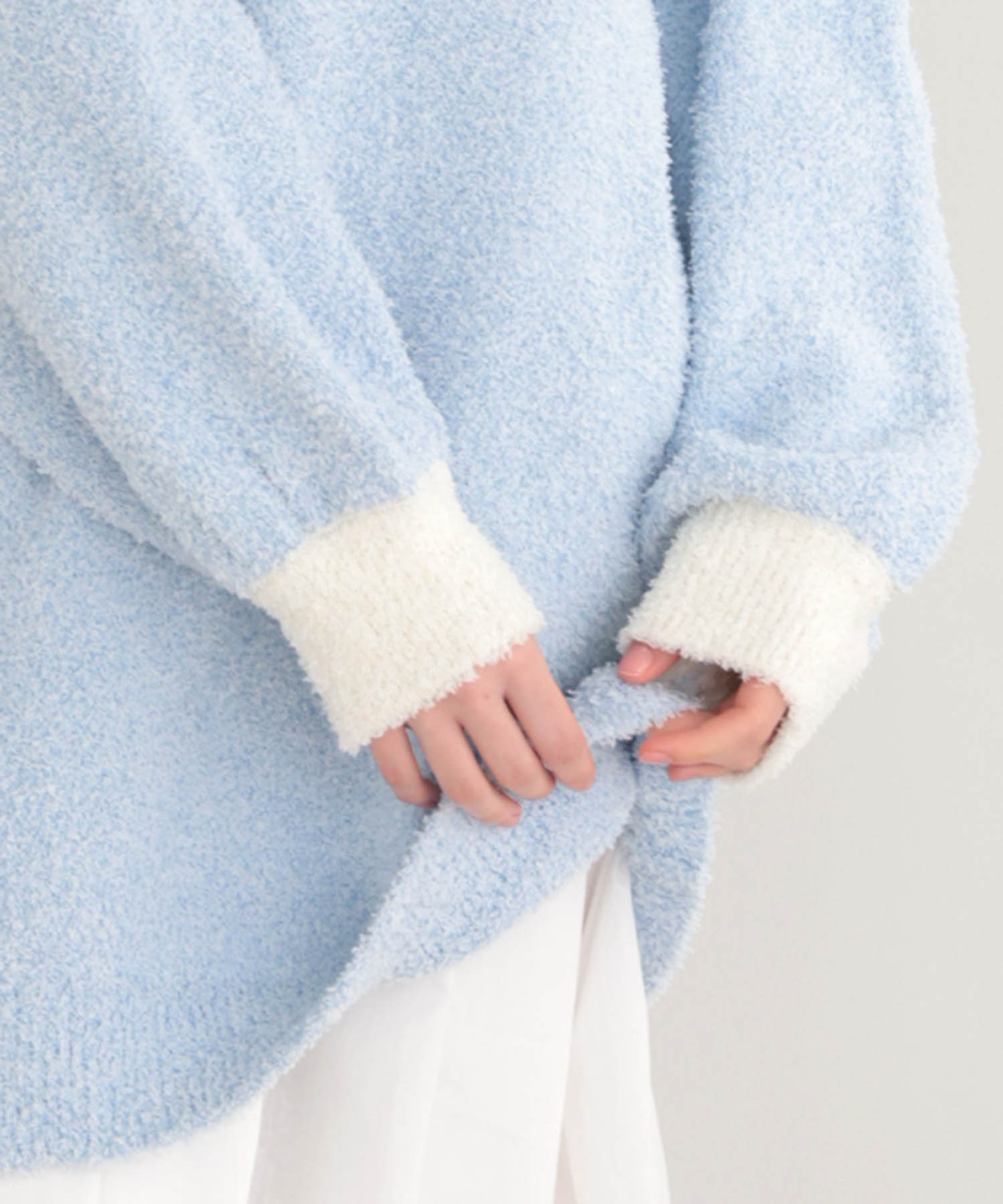 モールニットツイードライクワンピース_パジャマ&ルームウェア-ワンピース・ネグリジェ_ブルー_7