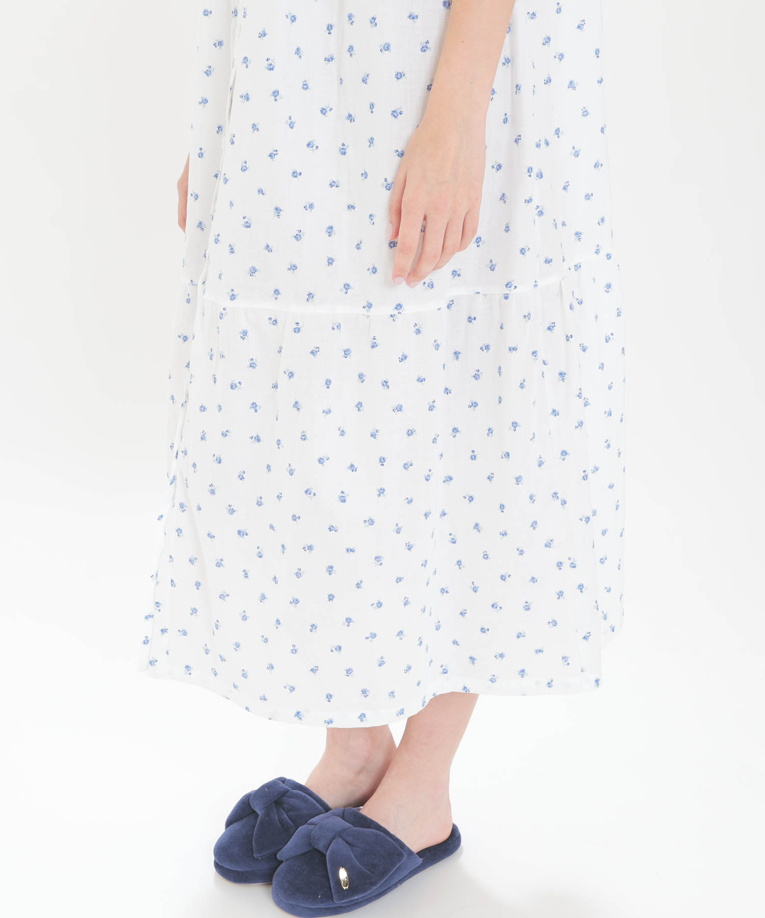 50/ダブルガーゼプチローズレーシーワンピース_パジャマ&ルームウェア-ワンピース・ネグリジェ_ブルー_5