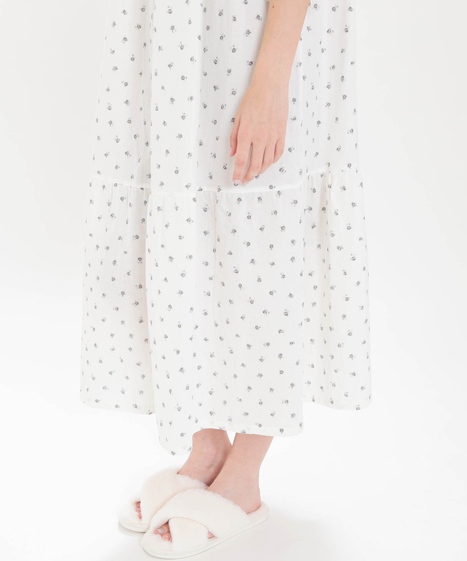 50/ダブルガーゼプチローズレーシーワンピース_パジャマ&ルームウェア-ワンピース・ネグリジェ_アイボリー_5