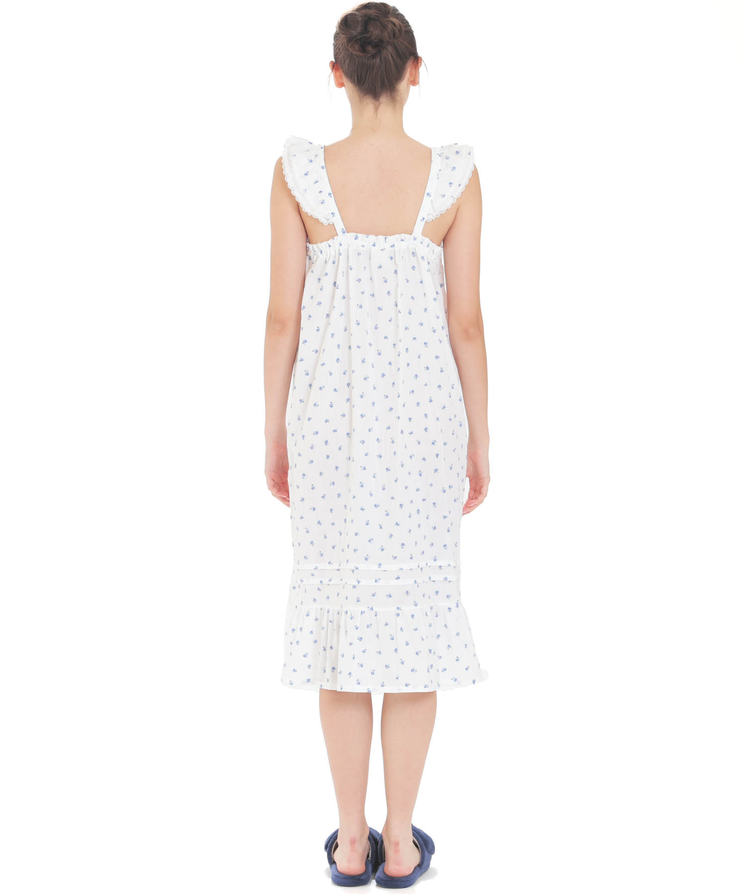 50/ダブルガーゼプチローズアンティークドレス_パジャマ&ルームウェア-ワンピース・ネグリジェ_ブルー_6