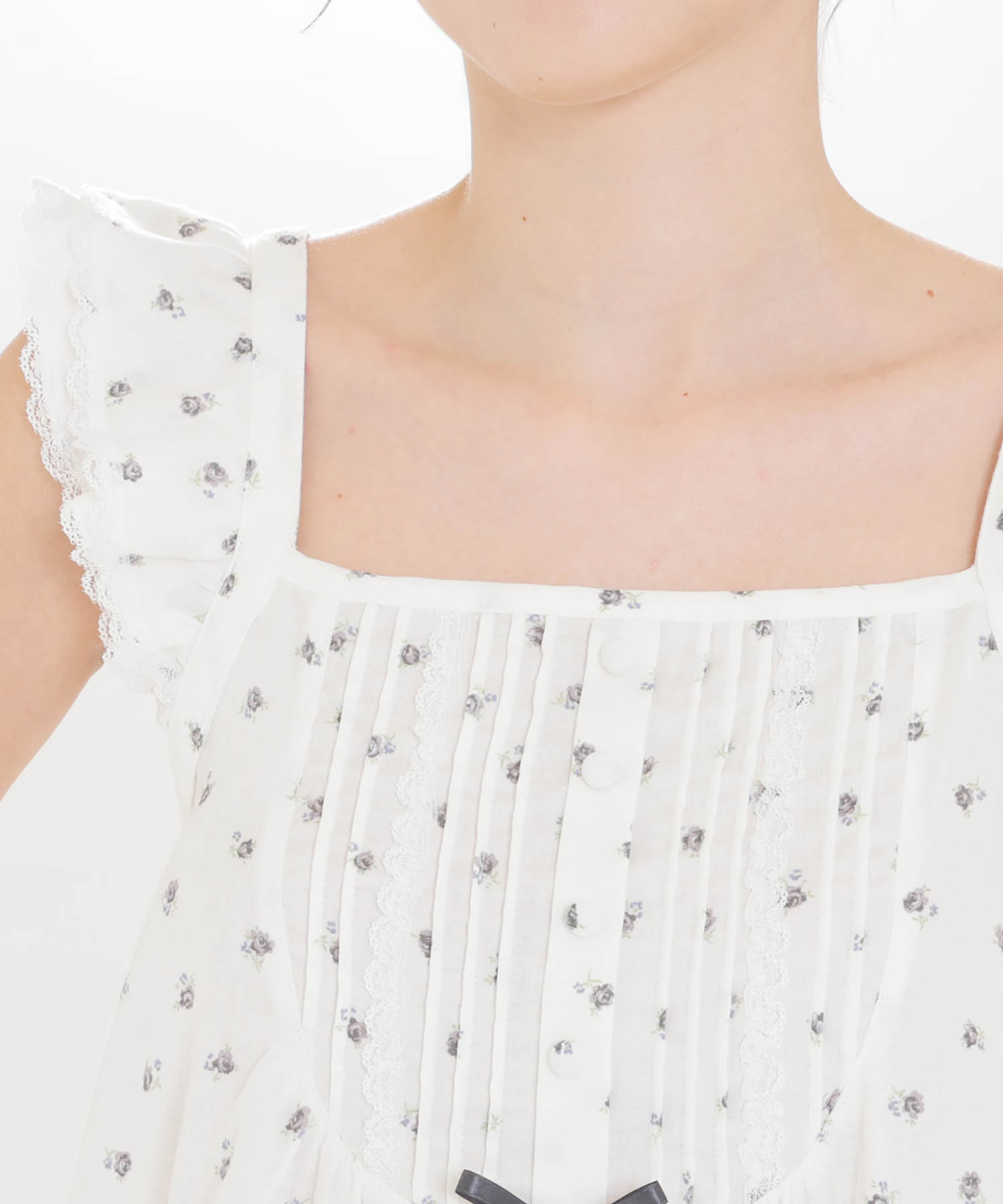 50/ダブルガーゼプチローズアンティークドレス_パジャマ&ルームウェア-ワンピース・ネグリジェ_アイボリー_3