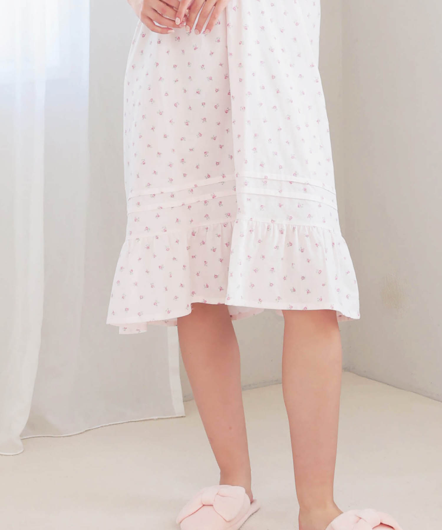 50/ダブルガーゼプチローズアンティークドレス_パジャマ&ルームウェア-ワンピース・ネグリジェ_ピンク_6